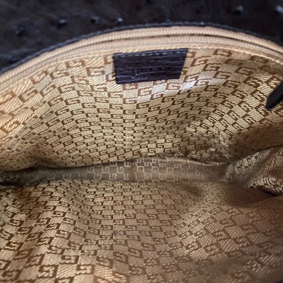 Authentic Gucci Ostrich Leather Bag w/ COA - Tiger Head - Chocolate Brown - Rare - Picture 8 of 13